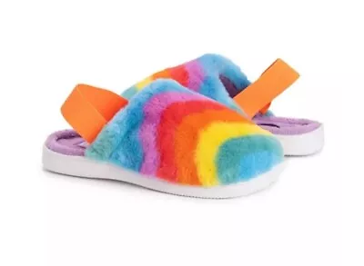 New LUKEES By MUK LUKS Rainbow Swirl Women's Adaline Slipper Size Large 9/10  • $18.75