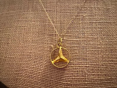 RARE 22K Yellow Gold Mercedes Benz Pendant On 10K Chain Necklace • $499.99