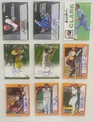 Signed Autograph Cricket Trading Cards Topps Tla Select Acb Gold 2001 2002 2020 • $32.99