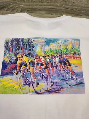 Vintage Le Tour De France Graphic T-Shirt Men's 2XL White Short Sleeve XXL • $25