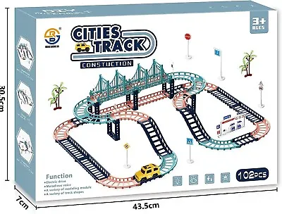 Construction Cities Car Track Set  Race Track Toy With 102 Track Pieces &  1 Car • £14.99