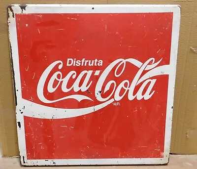 Coca Cola Metal Table Porcelain Top #80-Mexican-Restaurant Bar-30x30-Vintage • $159.97