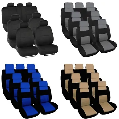 Polyester Car Seat Covers For Auto SUV Van Truck Sedan 3 Row 7 Seat Universal • $36.90