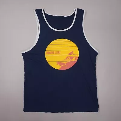 Mumford & Sons Sunset Graphic Official Merch Tank Adult Mens Large Blue Cotton • $13.88