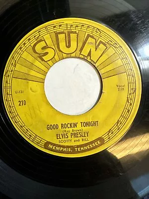 ELVIS PRESLEY ~ GOOD ROCKIN’ TONIGHT ~ SUN 210 ~ Orig. ROCKABILLY ~ PUSH MARKS • $103