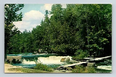 Bear Trap Falls Picturesque Wolf River Shawano Wisconsin WI Postcard UNP VTG • $2.75