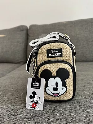 Disney Mickey Mouse Straw Crossbody Phone Wallet Bag With Adjustable Strap  • $35