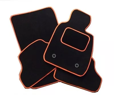 Tailored Black Car Mats With Orange Trim Fits Vw Beetle 1999-2011 • $20.19