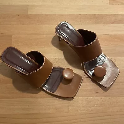 $225 • Buy STAUD Luna Square Toe Leather Sandals, Amazing Design Sz 40, 10 US
