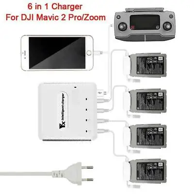 $85.27 • Buy 6 In 1 Smart Charging Hub Adapter Multi Battery Charger For DJI Mavic 2 Pro/Zoom