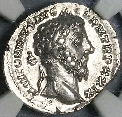 174 NGC Ch XF Marcus Aurelius Denarius Roman Empire Victory IMP VII (23112002D) • $750