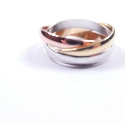 Russian Wedding Ring 9 Carat Rose Yellow White Gold Size N1/2 • £173.37