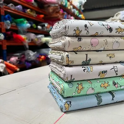 100% Cotton WINNIE THE POOH In 6 Different Colours 114cm Wide • £2.49