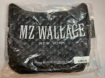 NWT MZ Wallace Parker Crossbody Nylon Black Bag Italian Leather Trim • $225