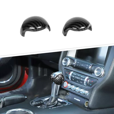 2x Interior Gear Shift Knob Trim Cover Decor For Ford Mustang 2015+ Carbon Fiber • $15.99
