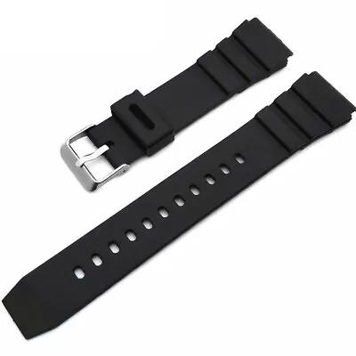 Black Rubber Silicone Diver Style Watch Band Strap Bracelet Buckle 18/20/22/24mm • $14.88