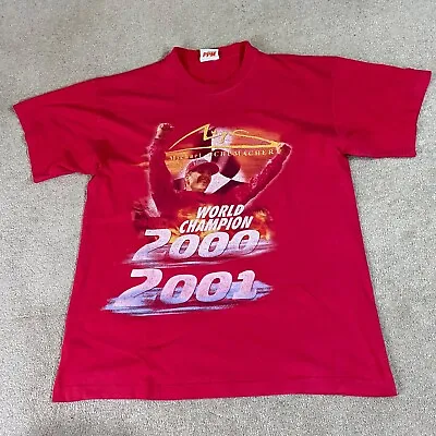 Vintage Michael Schumacher T Shirt Mens Medium M Red World Champion 2000-2001 • £25.05