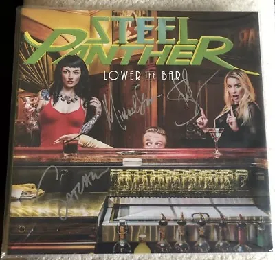 STEEL PANTHER AUTOGRAPHED Lower The Bar [Unplayed Vinyl] Gatefold LP SIGNED • $179.99