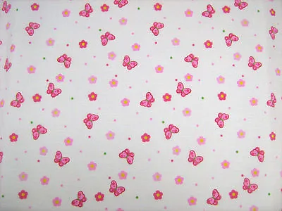 £3.40 • Buy Butterfly Pink Polycotton Fabric Quilting Patchwork Bunting Crafts Fabrics