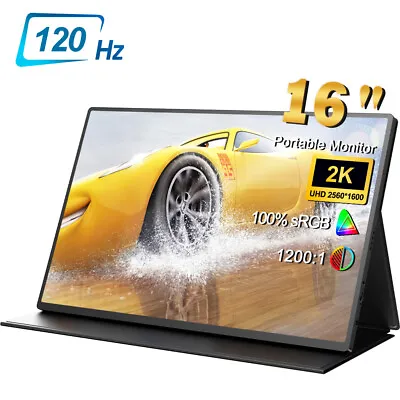 $299.99 • Buy 16inch 2K Portable Monitor 120Hz Gaming Monitor 16:10 USB-C Monitor 100%sRGB