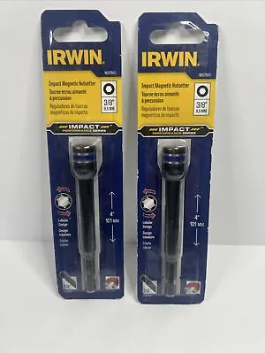 Irwin 4” Impact 3/8inch Magnetic Nut Driver 1/4” Impact Shank Lot Of 2 • $13.99