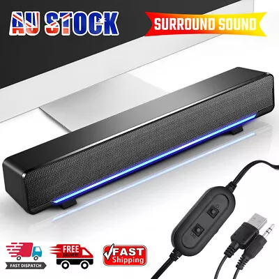 USB Wired Computer Speakers Stereo Sound Bass Speaker Subwoofer For TV PC Laptop • $25.85