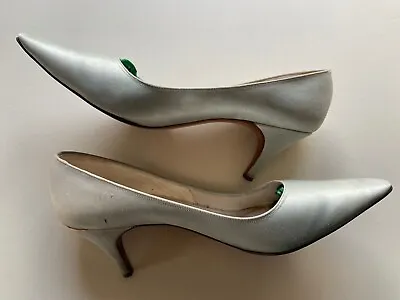 £25 • Buy Satin 60's Shoes Court Eau De Nil Size 5