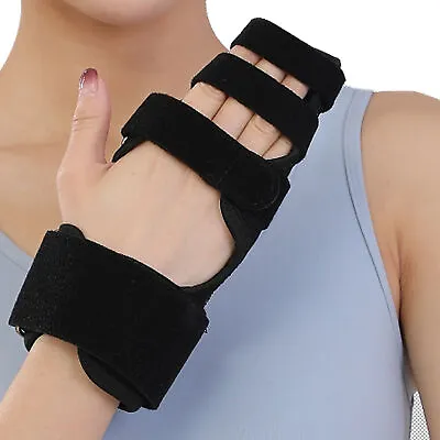 Adjustable Finger Hand Splint With Wrist Support Comfortable Brace For Broken • £9.78