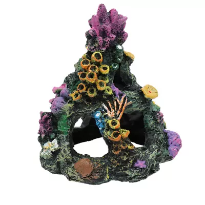  1pc Fish Tank Rockery Aquarium Fake Coral Fish Refuge Hole Fish Tank Ornament • £15.14