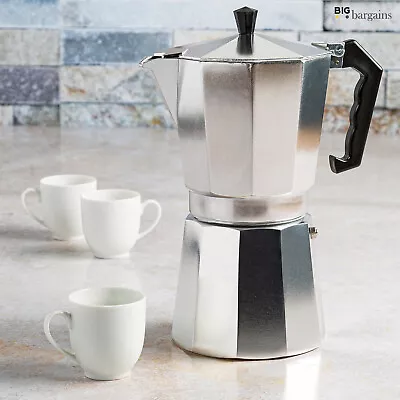 6 Cups Italian Durane Cafetiere Aluminium Coffee Maker Latte Maker Expresso Moka • £11.49