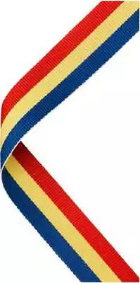 PACK OF 10/25/50/100 X RED YELLOW BLUE Medal Ribbons Clip Woven 22mm Wide • £6.99