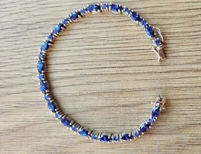 Sterling Silver Simulated Tanzanite Bracelet • £34