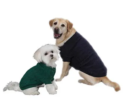 $28.99 • Buy Zack & Zoey Cable Knit Dog Sweater Acrylic High-Cut Belly Leg-Straps Classic 