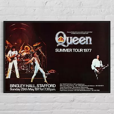 QUEEN  Summer Tour 1977  Bingley Hall Stafford UK Concert Poster 25¼ X38½  • $74.77