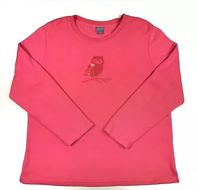 £4 • Buy VINTAGE Jumper Womens Size 22 Pink Owl Sequin Animal Sweater Sweatshirt Plus