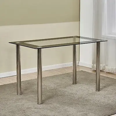 Dining Table Kitchen Table Small Kitchen Table Tempered Glass For Small Space • $96.89