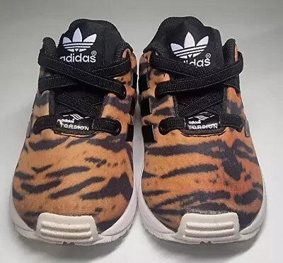 Adidas Originals ZX Flux Tiger Print Infant Shoes US 4K. Free Tracked Postage ! • $46.98