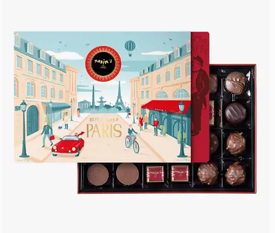 MAXIM'S De PARIS Assortment Box Of 22 French Chocolates Paris Decor Metal Tin • $48