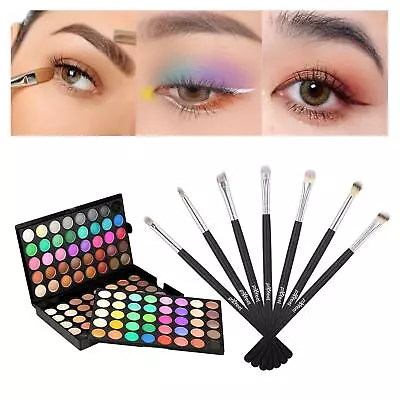 120 Shade Eyeshadow Palette W/ 7 Brushes Professional Long Lasting Cosmetics Eye • $33.08
