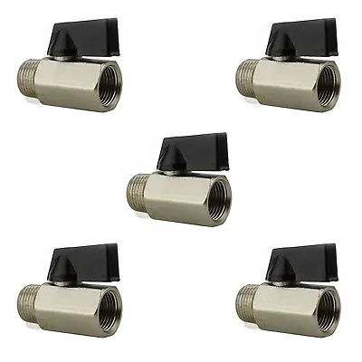 5 Pk Mini 1/4  Male X Female NPT Brass Ball Shut Off Valve Water Air Fluid WOG • $22.95