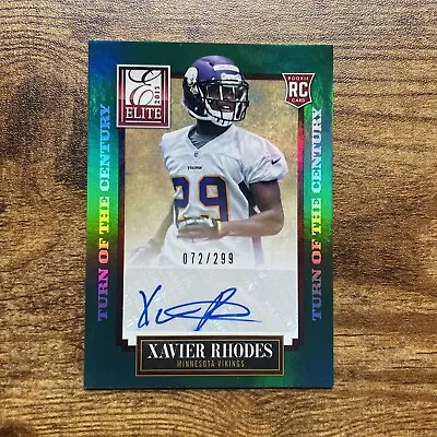 2013 Panini Elite Xavier Rhodes Auto Rookie #198 Green /299 Minnesota Vikings RC • $9.90