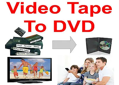 TRANSFER TO DVD * 11 VIDEO TAPES To DVD * VHS VHS-C MiniDV Hi8 * Convert   • $99.99