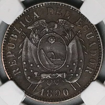 1890-H NGC AU Ecuador 1 Centavo Heaton Mint (24031602C) • $149