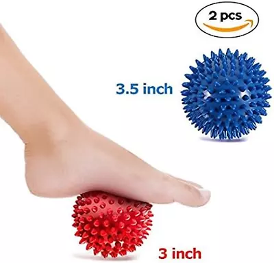 Pack Of 2 Spiky Hard Massage Therapy Balls For Muscle Tissue Soreness Exercise • $10.87