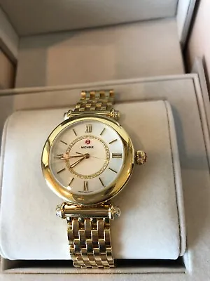 New Michele Caber Mid  MWW16e000003 Ladies Watch - White Mop Dial - $1995 • $1035