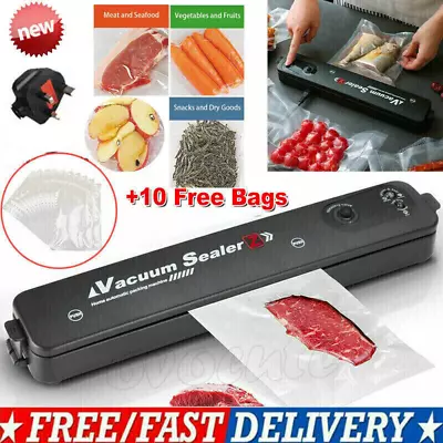 Vacuum Food Sealer Automatic Manual Sealer Dry Wet Pack Machine And Vac 10Bags • £6.39