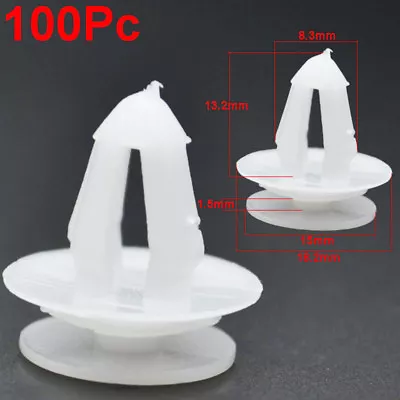 100Pcs White Car Door Panel Trim Rivet Clip Fastener Retainer Push Pin • $15.39