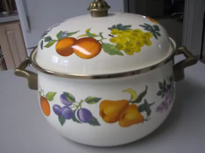 Essence Tabletops Unlimited Enamelware Dutch Oven Fruit Design 10  Thailand • $19.49