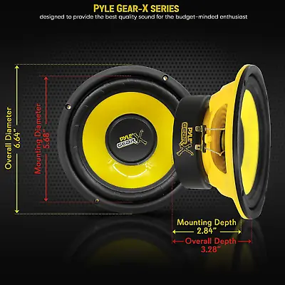 £35.05 • Buy Pyle 6.5 Inch Mid Bass Woofer Sound Speaker System - Pro Loud Range Audio 300