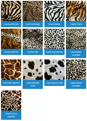 Super Soft Animal Print Velboa Faux Fur Velour Fabric Craft Material 60  Wide • £10.79